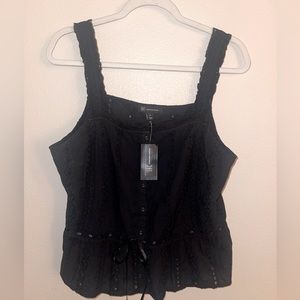 INC New with Tags‎ Black Embroidery Tank Top size X Large